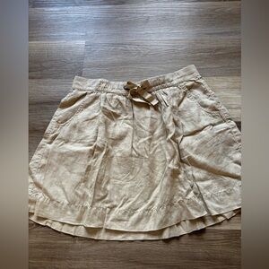 J. Crew Tan Drawstring Linen Flowy Boho Midi Skirt